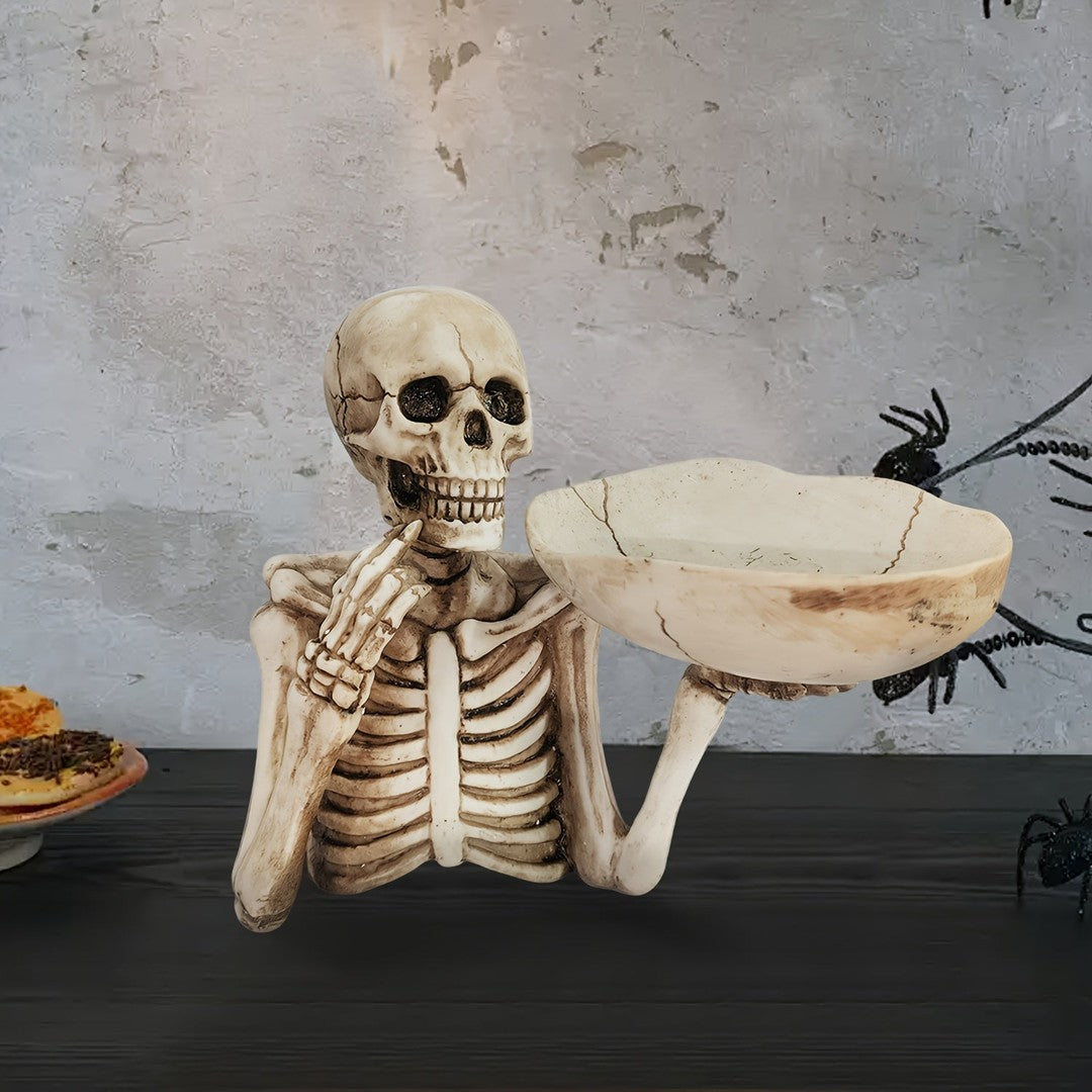 Cast resin skull bowl - product photo 1