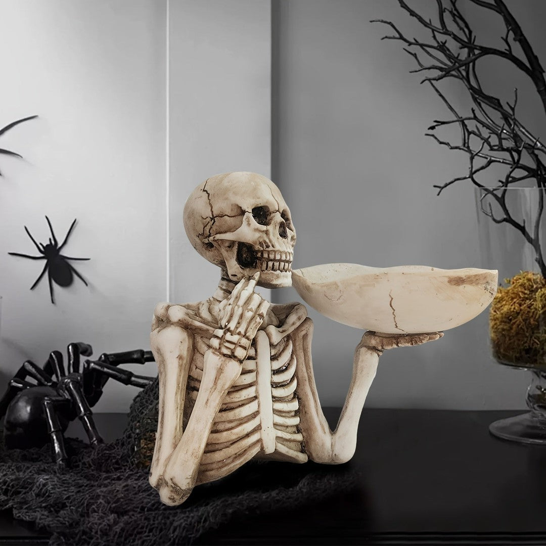 Cast resin skull bowl - product photo 3