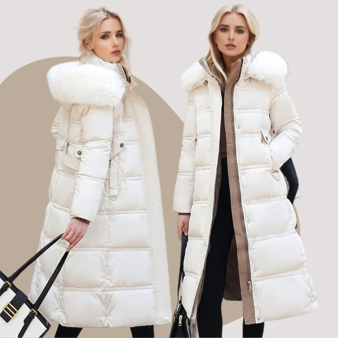 Woman wearing the Ottilia women's coat, 18 view