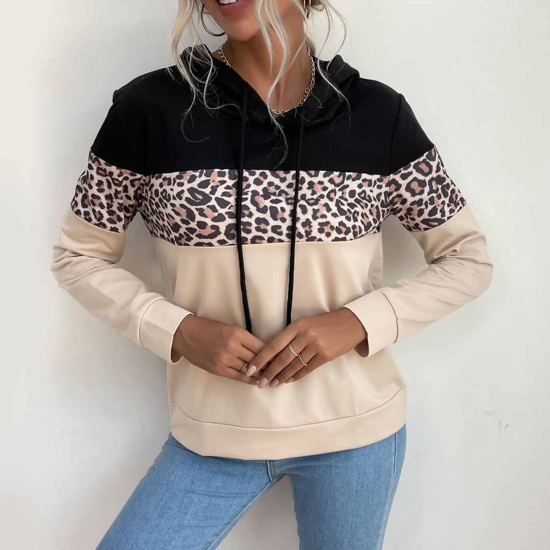 Woman wearing the Ottilie women's hooded hoodie, front view
