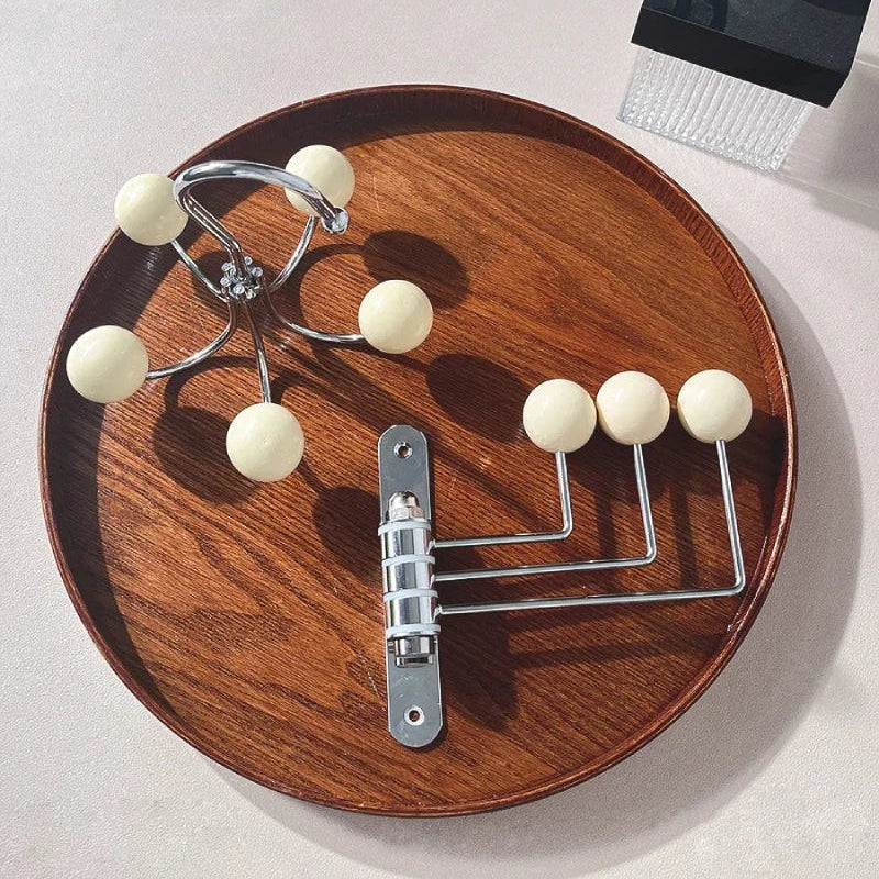 Metal wall coat rack with round knobs - product photo 3