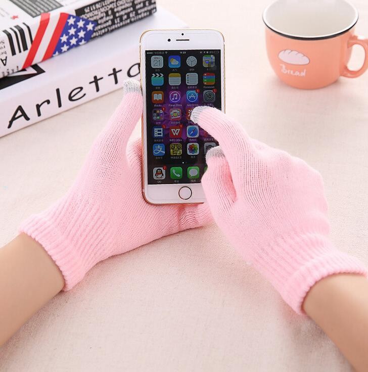 Faux fur lined women's winter gloves - product photo 4