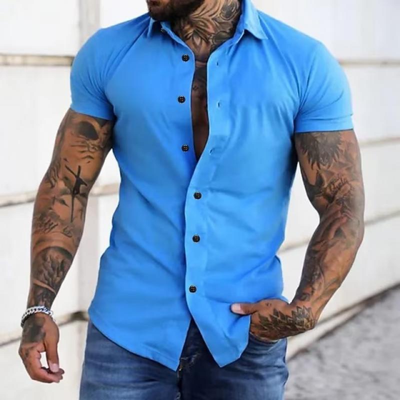 Enzo | Men's Short Sleeve Button Front Shirt