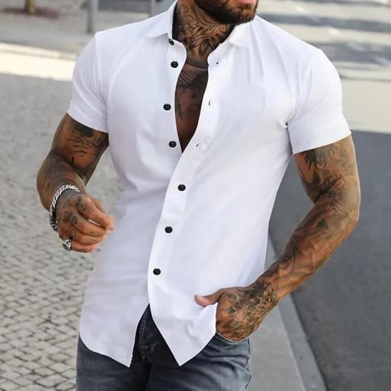 Enzo | Men's Short Sleeve Button Front Shirt