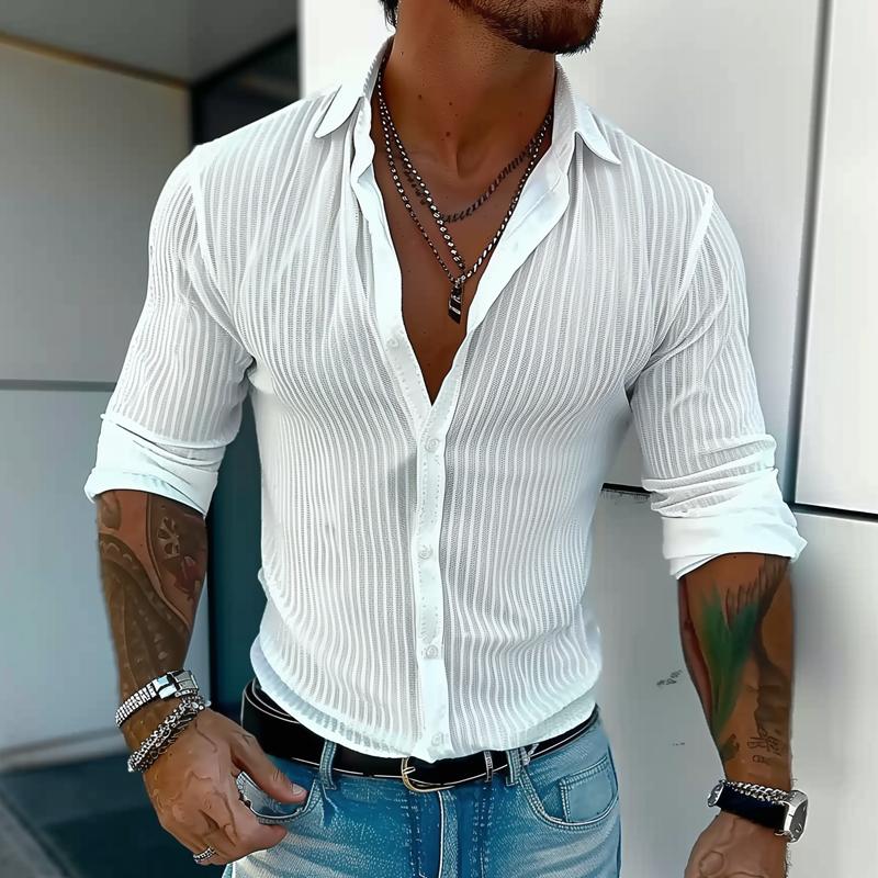 Zayn | Men's Slim Fit Ribbed Linen Casual Shirt