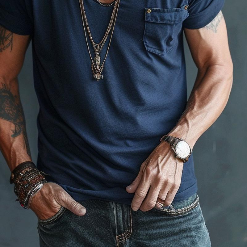 Kairo | Men's V-Neck Pocket Detail Casual T-Shirt