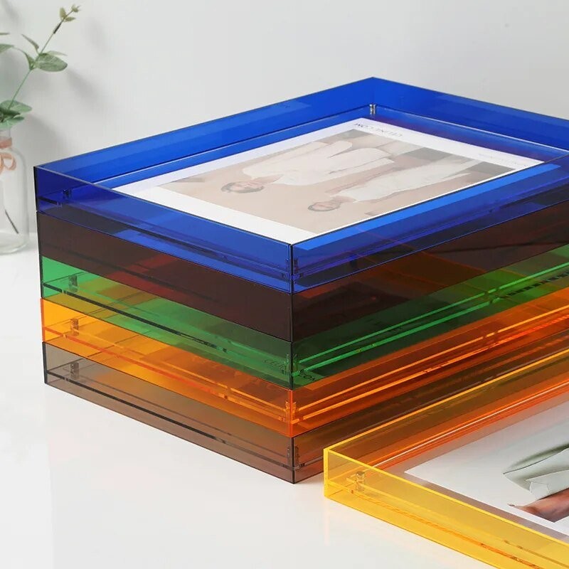 Colored acrylic floating photo frame - product photo 2