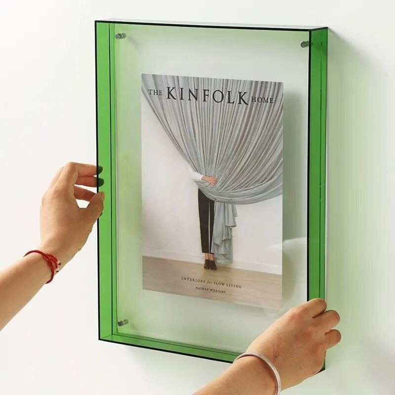 Colored acrylic floating photo frame - product photo 3