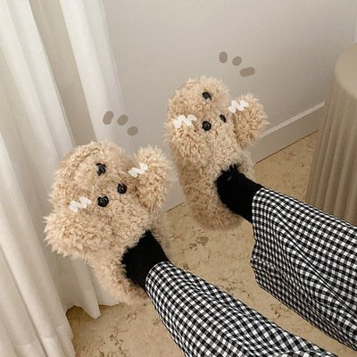 Fluffy animal house slippers - product photo 9