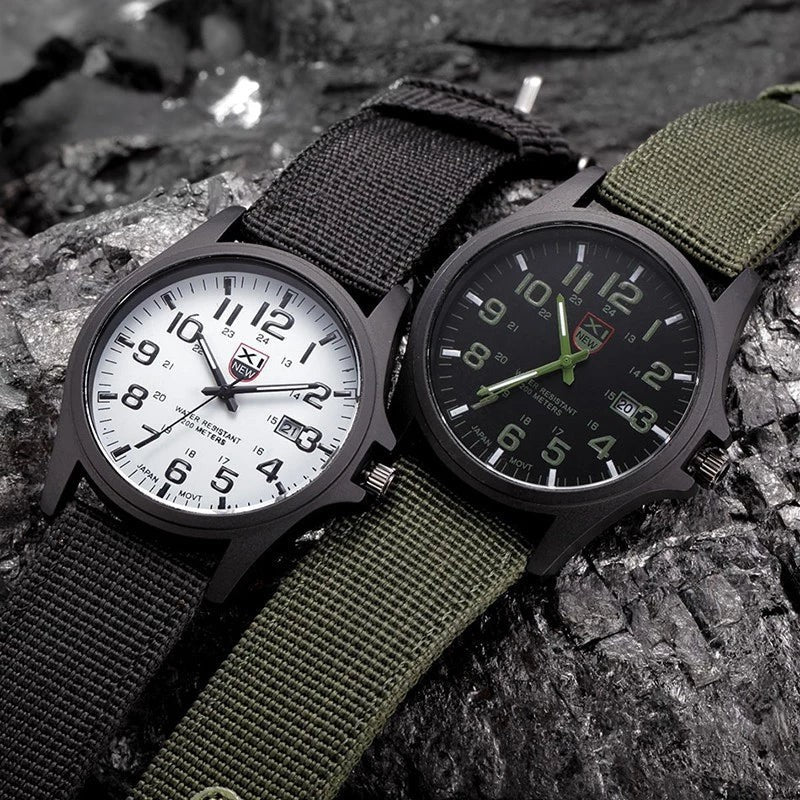 Tactical men's stainless steel watch with LED backlight - product photo 6