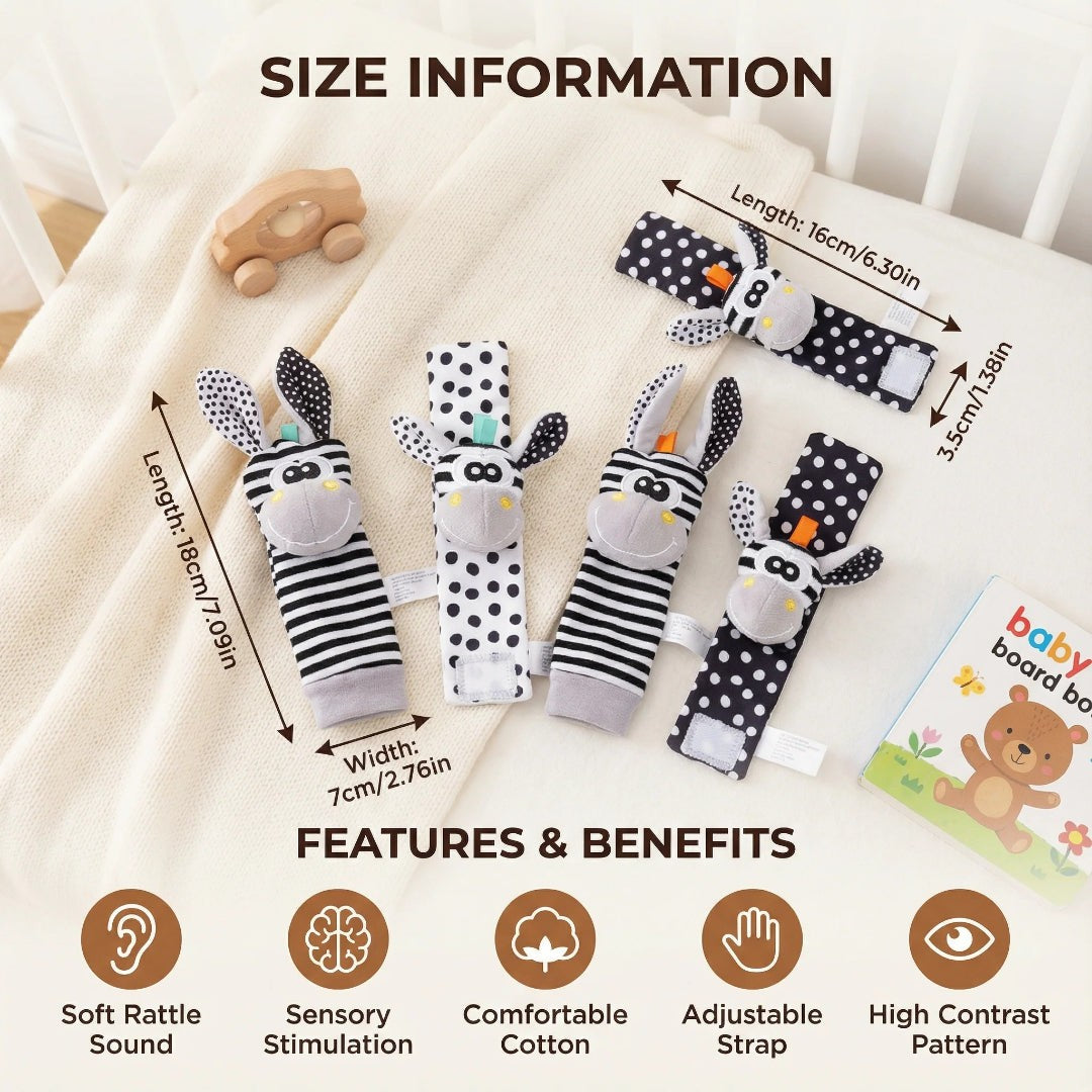 Baby wrist rattle and sock sensory set - product photo 4
