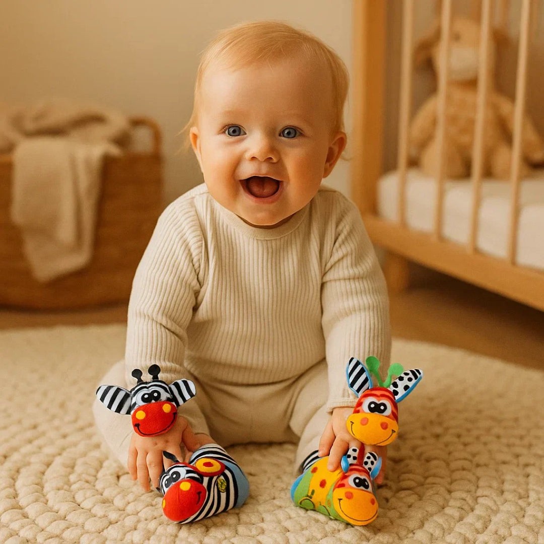 Baby wrist rattle and sock sensory set - product photo 5