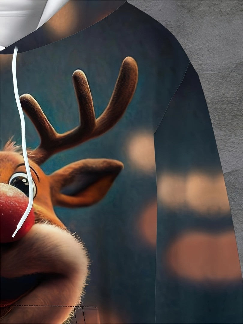 Festive reindeer hoodie with a light-up nose - product photo 5