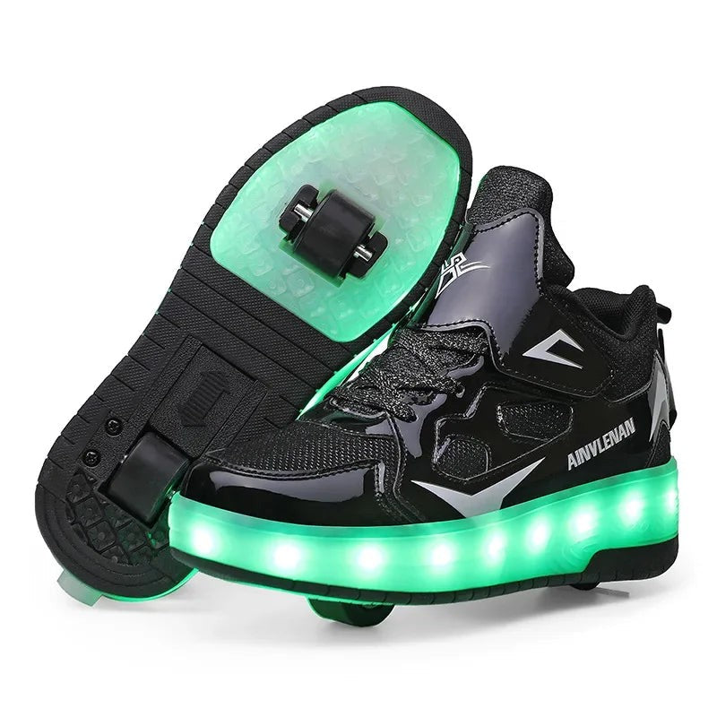 LED light-up sneaker with retractable heel wheels - product photo 1