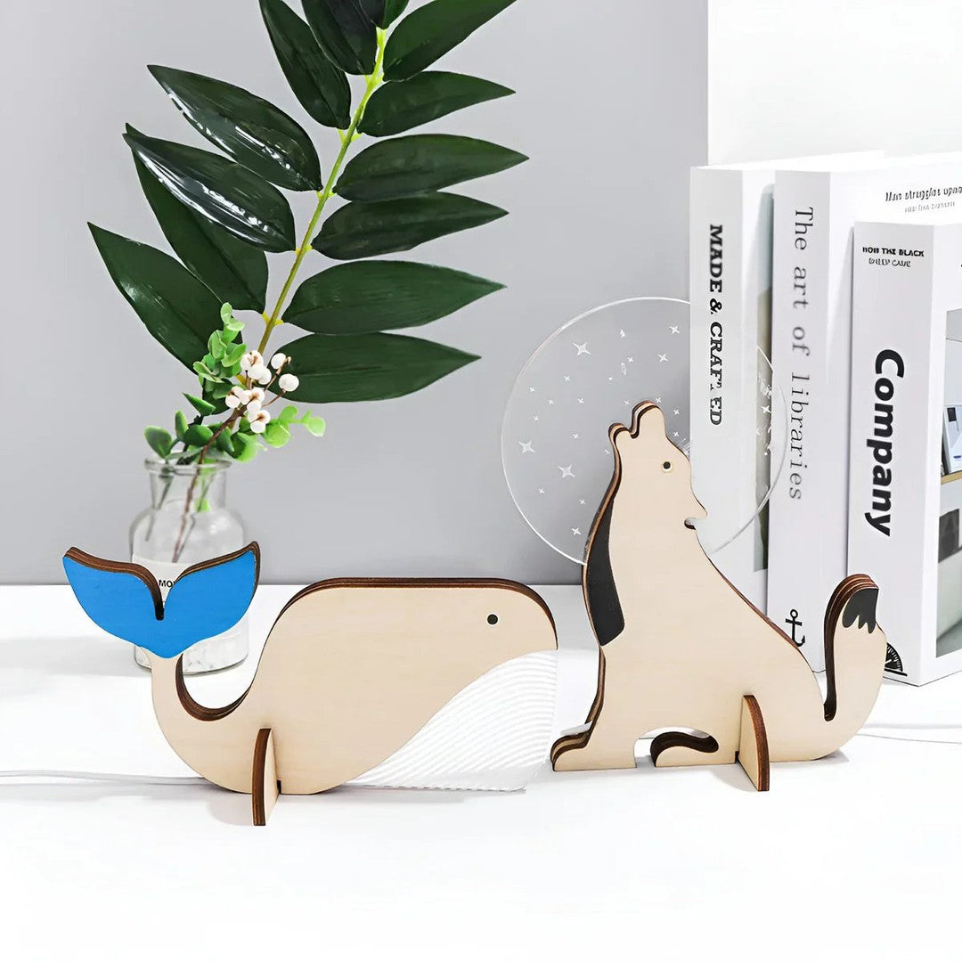 Wooden animal night light with an acrylic panel - product photo 3