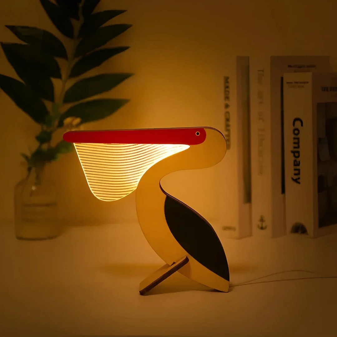 Wooden animal night light with an acrylic panel - product photo 5