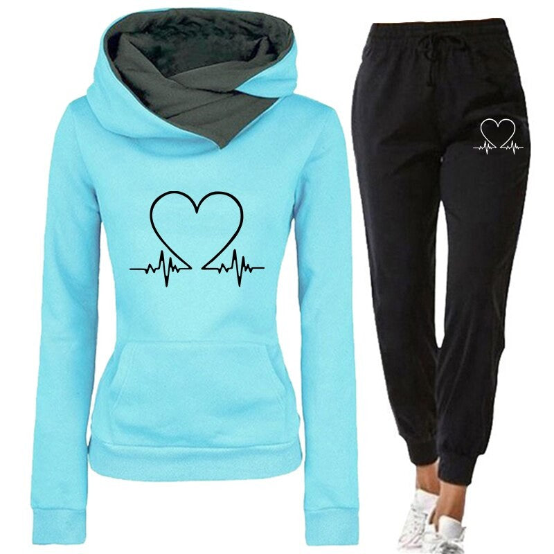 Two-piece fleece-lined tracksuit set - product photo 1