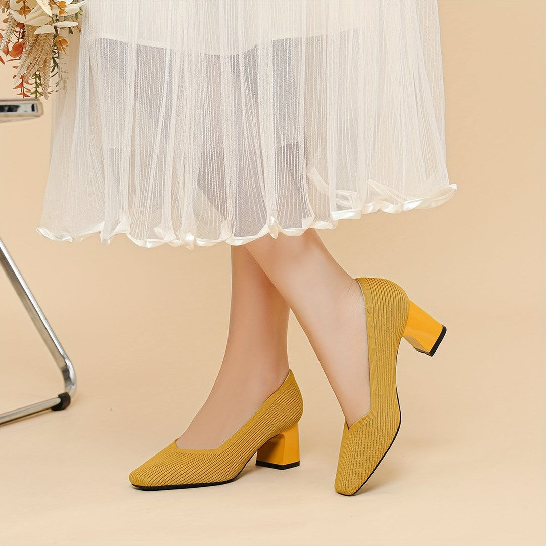 Woman wearing the Ryder women's pumps, detail view