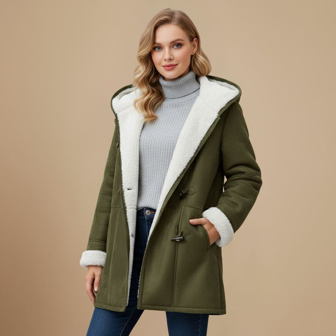 Woman wearing the Sabine women's jacket, model view