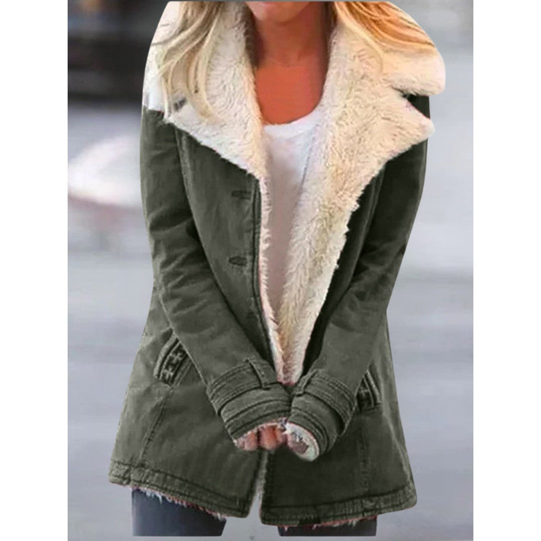 Woman wearing the Scarlett women's jacket, front view