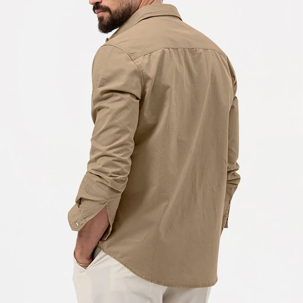 Ethan | Men's Utility Double Pocket Button-Front Shirt