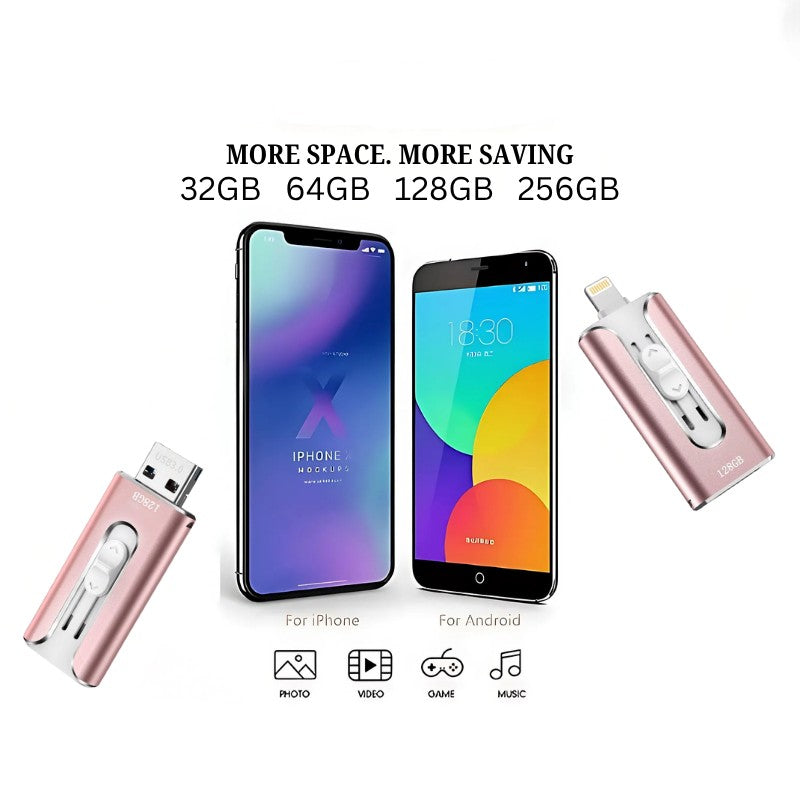 Dual-connector phone flash drive - product photo 5
