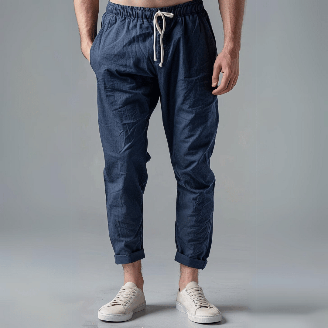 Ethan | Men's Casual Linen Drawstring Waist Trousers