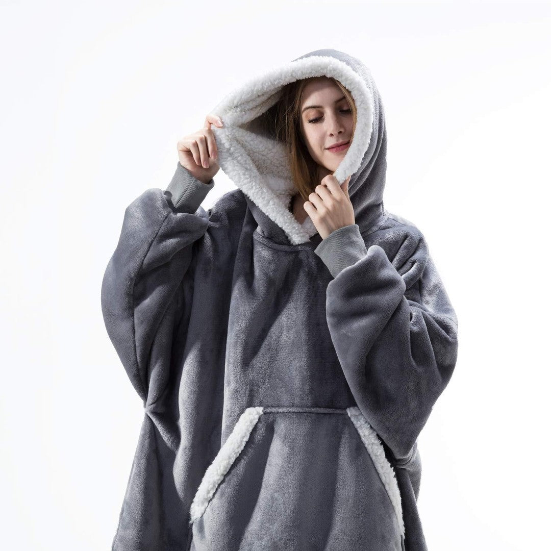 Oversized wearable fleece hoodie blanket - product photo 11