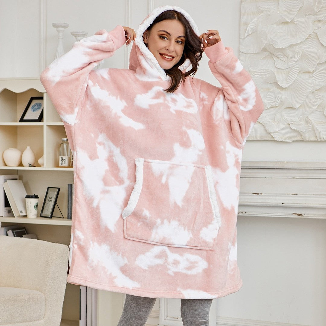 Oversized wearable fleece hoodie blanket - product photo 23