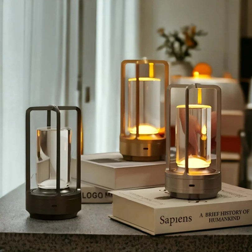 Cordless touch dimmable crystal-style table lamp - product photo 2