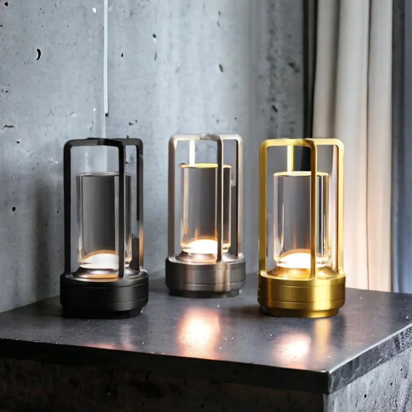 Cordless touch dimmable crystal-style table lamp - product photo 3