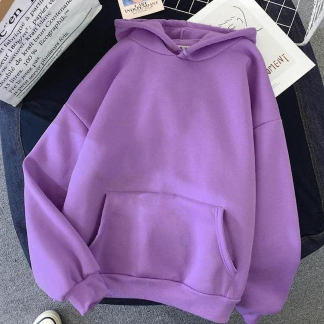 Woman wearing the Sonia women's casual hooded cotton sweater, 12 view