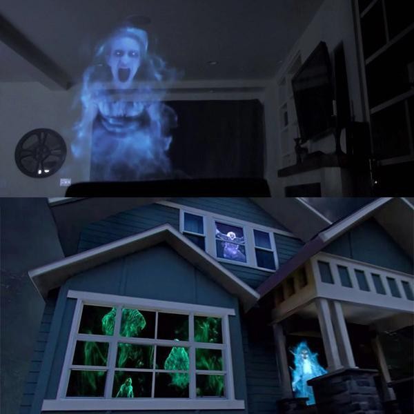 Holiday window projector with screen - product photo 5