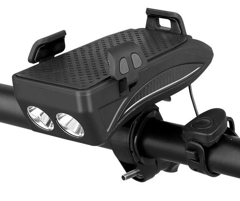 4-in-1 bike handlebar phone mount with light and horn - product photo 7