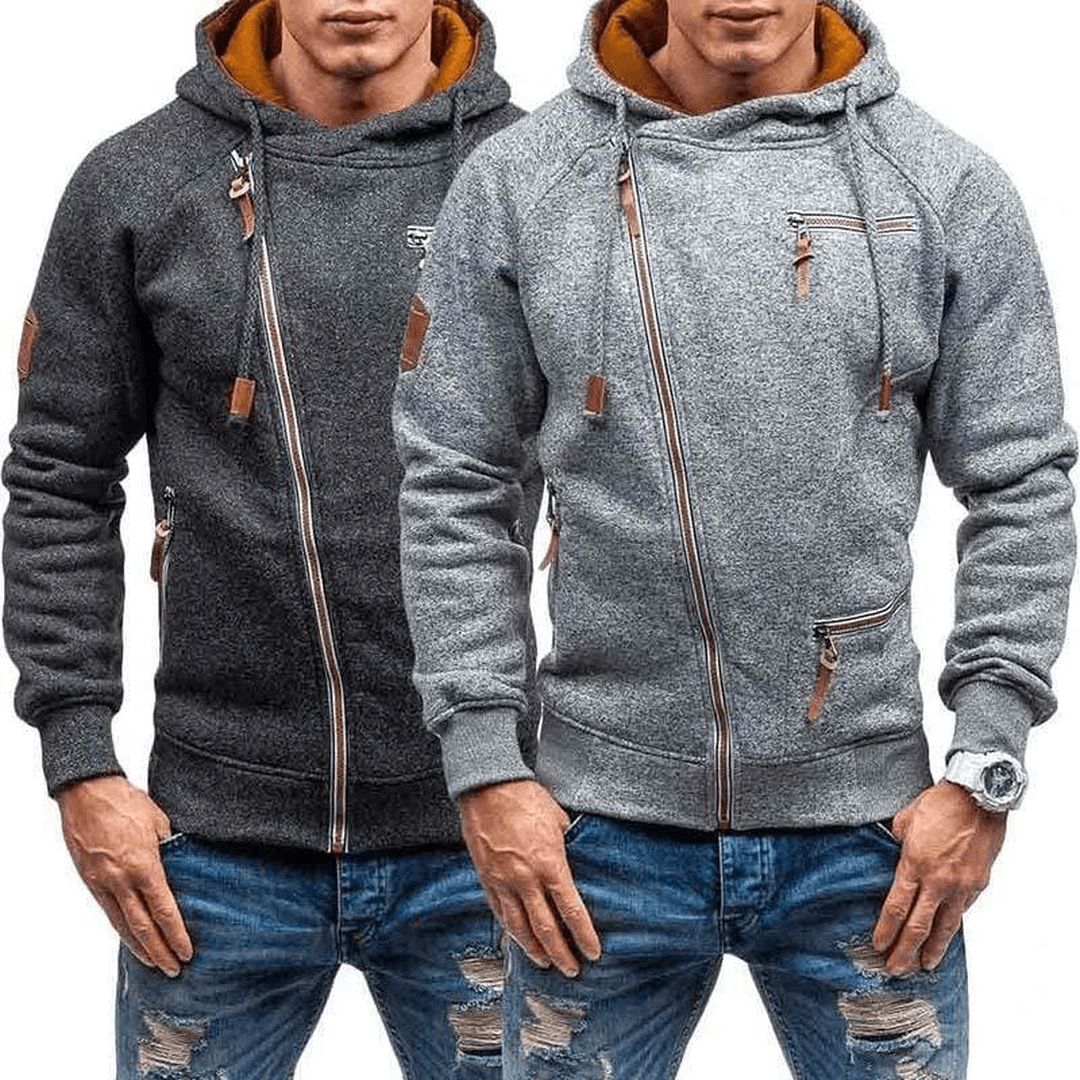 Man wearing the Stellan men's hoodie, front view