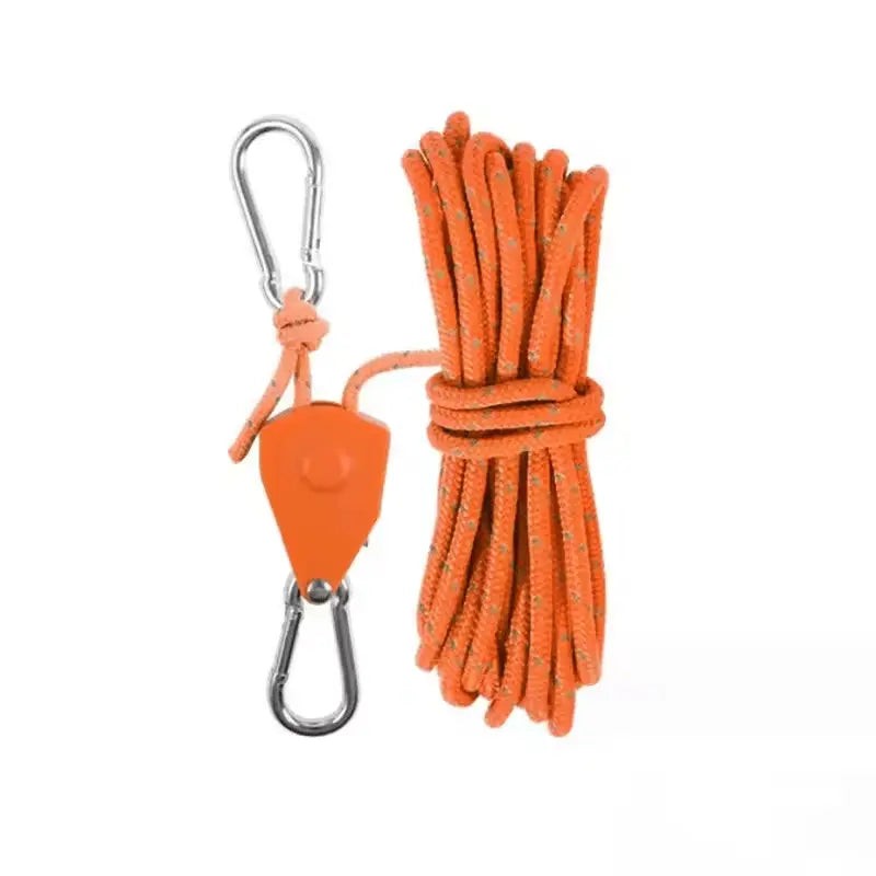 Reflective guy rope with pulley and steel carabiners - product photo 8