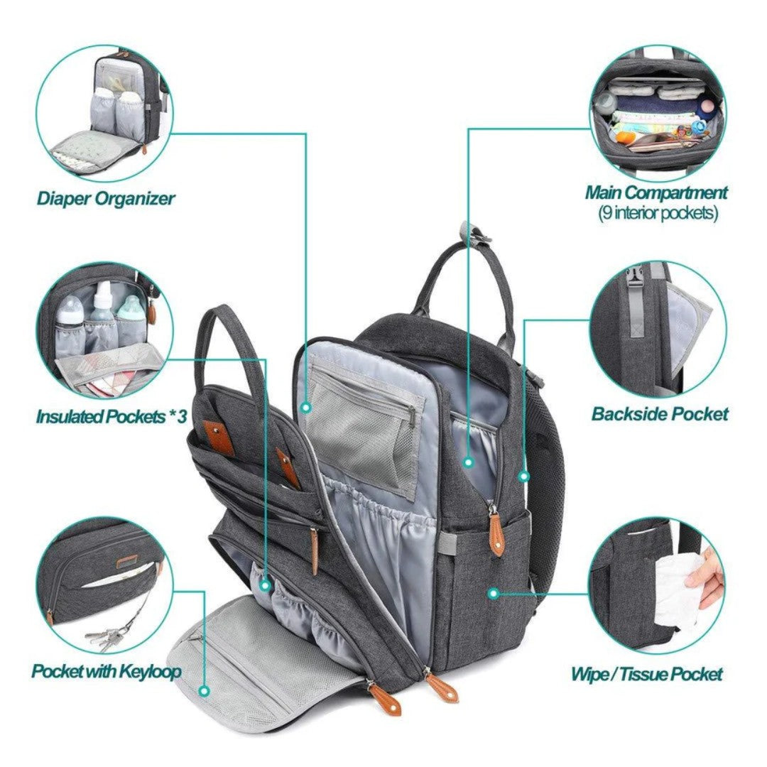 Structured diaper bag backpack - product photo 6