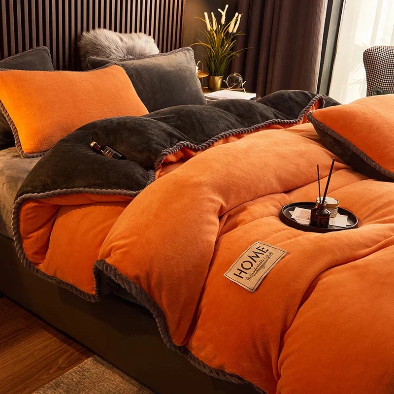 Thick velvet fleece duvet cover set - product photo 4