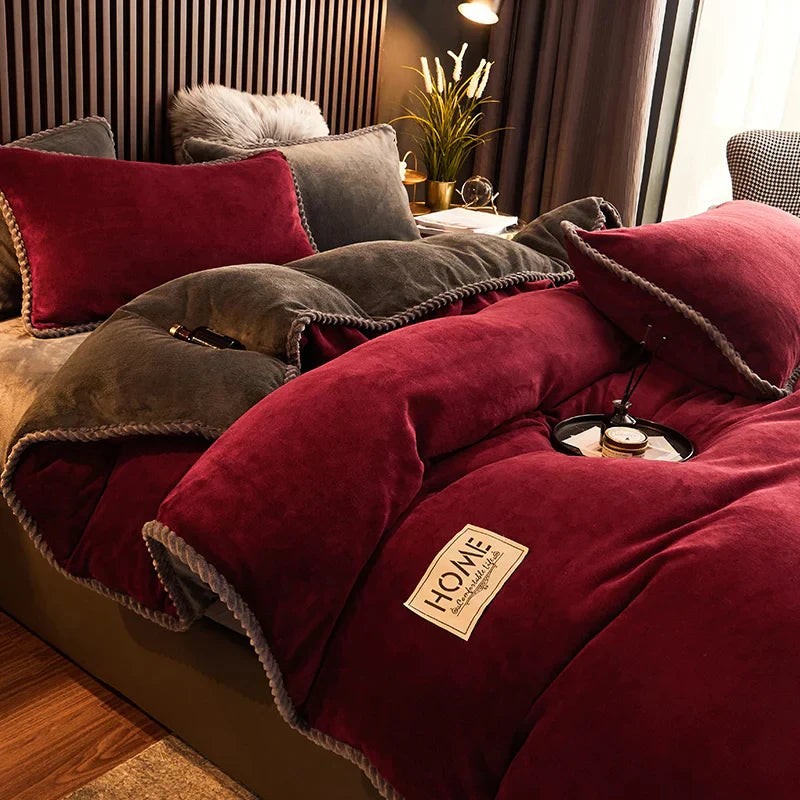 Thick velvet fleece duvet cover set - product photo 7