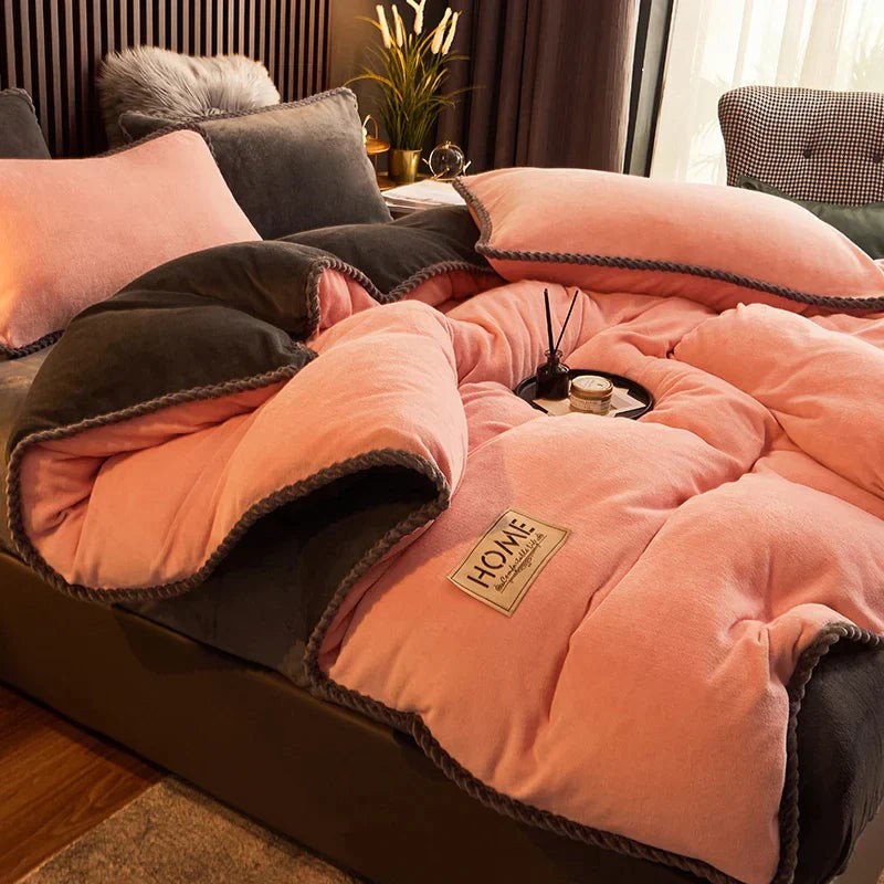 Thick velvet fleece duvet cover set - product photo 8