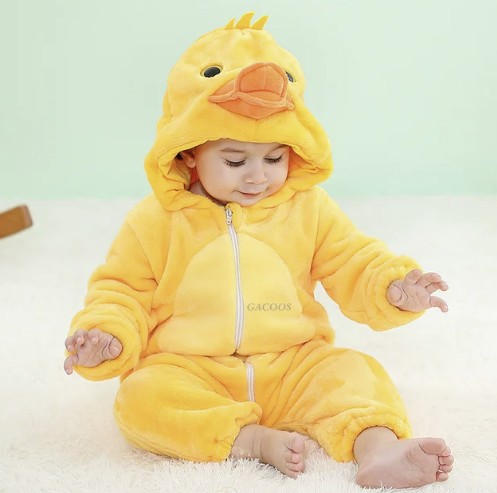 Hooded animal romper for a baby - product photo 11