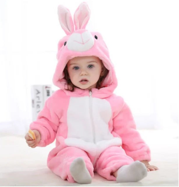 Hooded animal romper for a baby - product photo 8