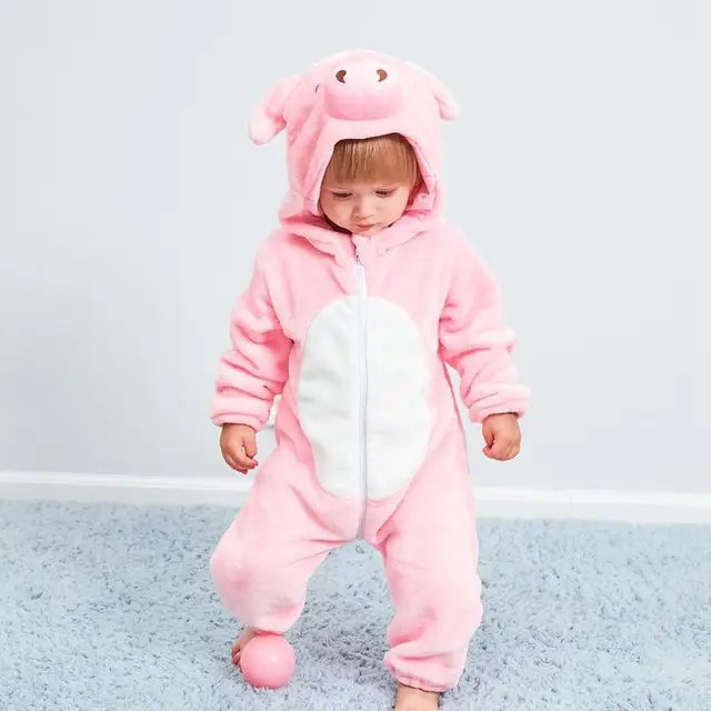 Hooded animal romper for a baby - product photo 9