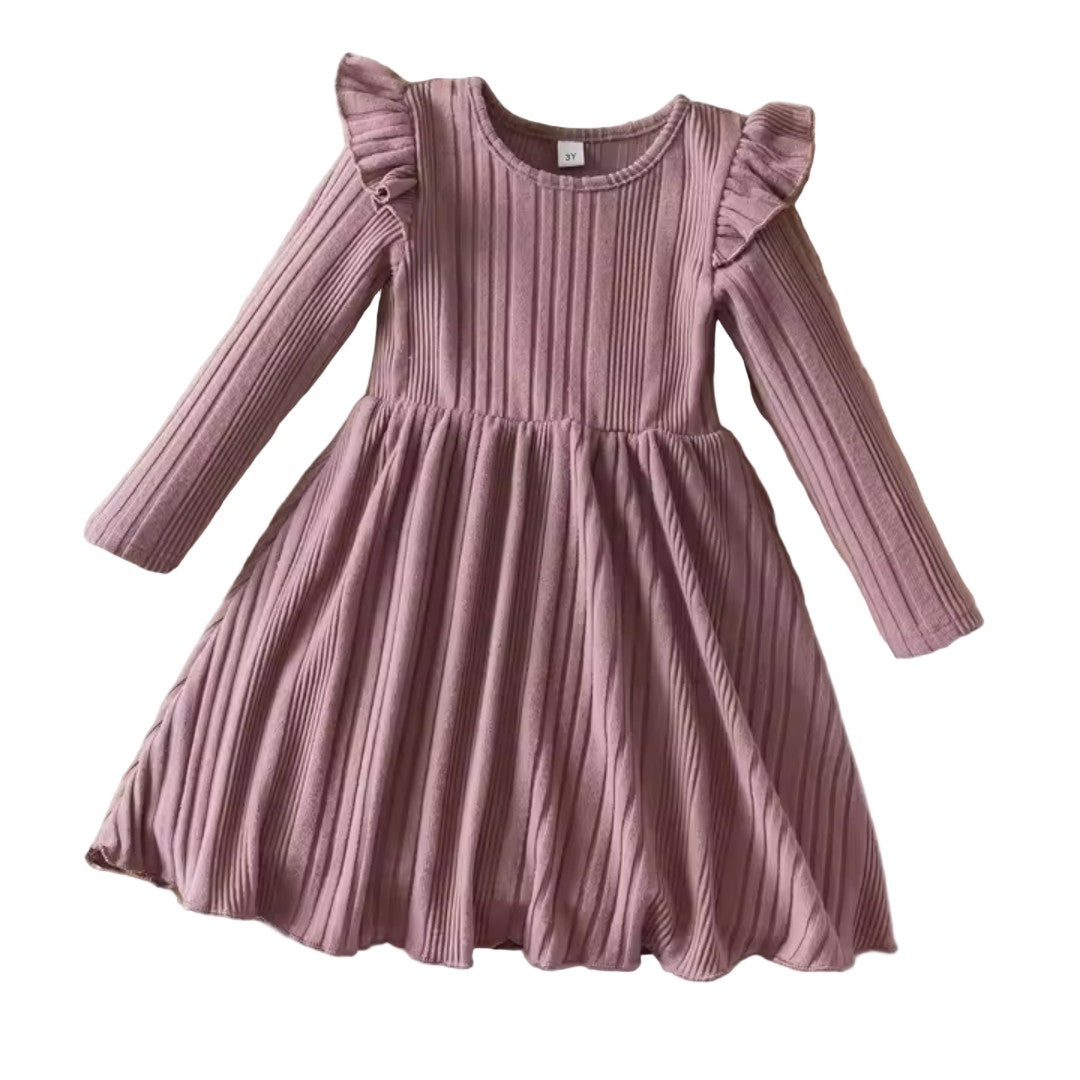 Girls' long sleeve knit dress - product photo 2