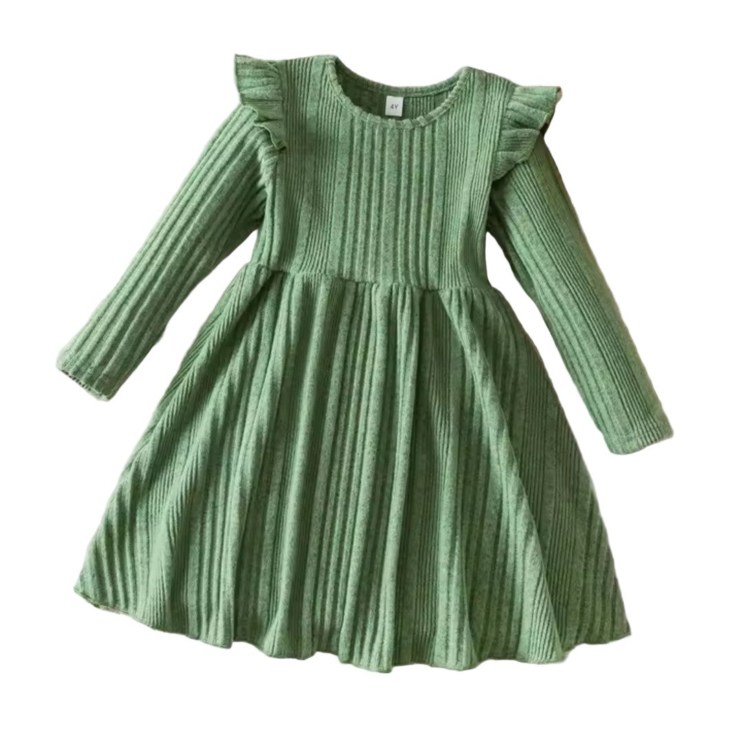 Girls' long sleeve knit dress - product photo 3