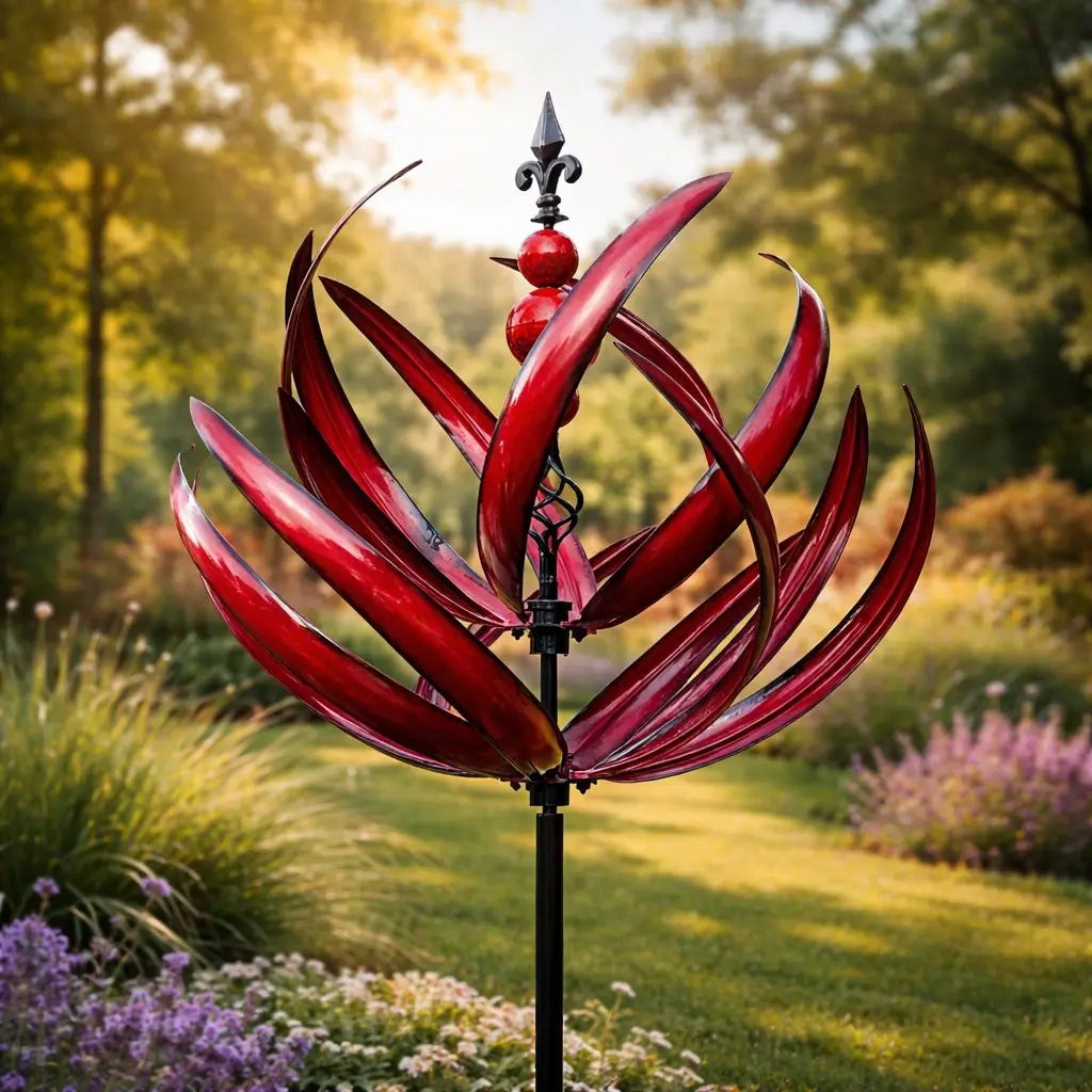 Rustproof metal lotus wind spinner - product photo 10
