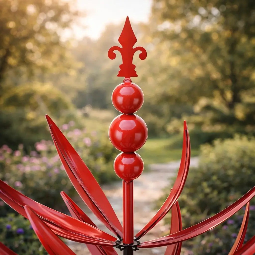 Rustproof metal lotus wind spinner - product photo 5
