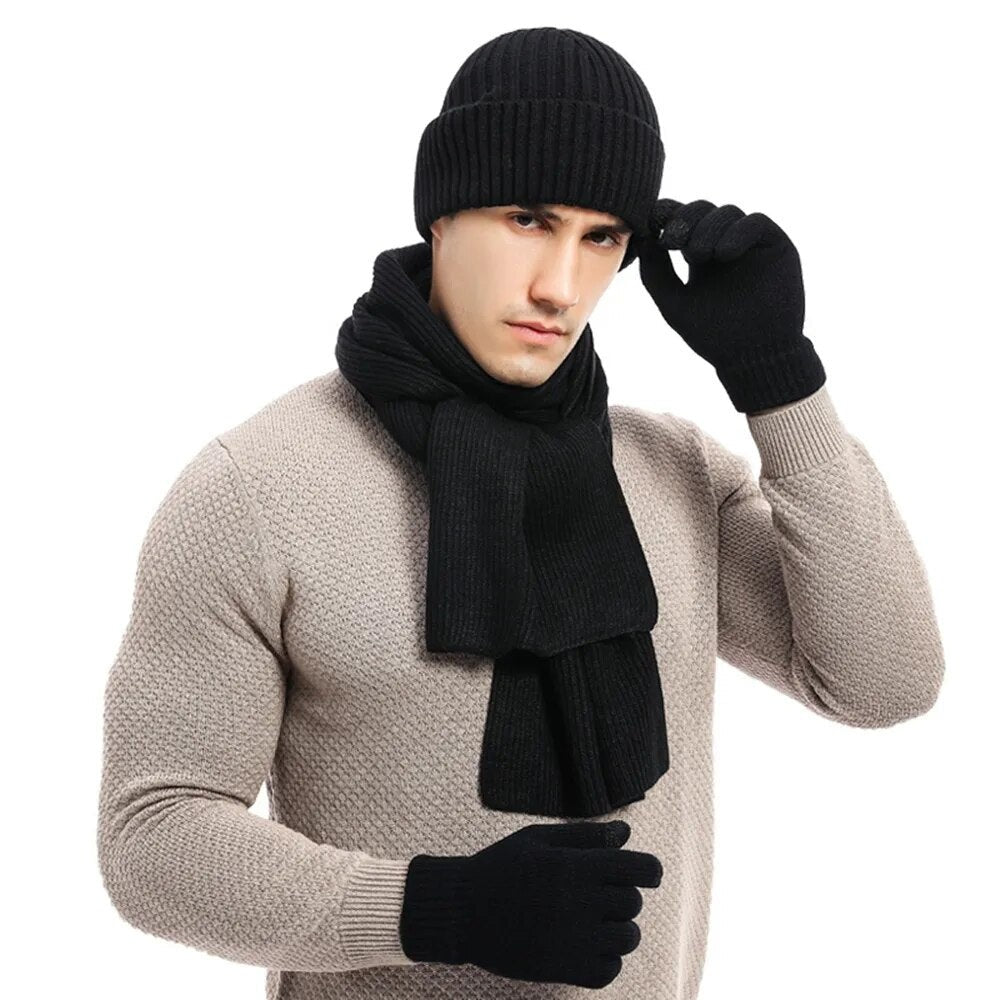 Matching beanie, scarf and glove winter set - product photo 1