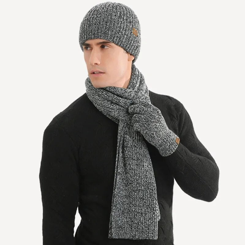 Matching beanie, scarf and glove winter set - product photo 2
