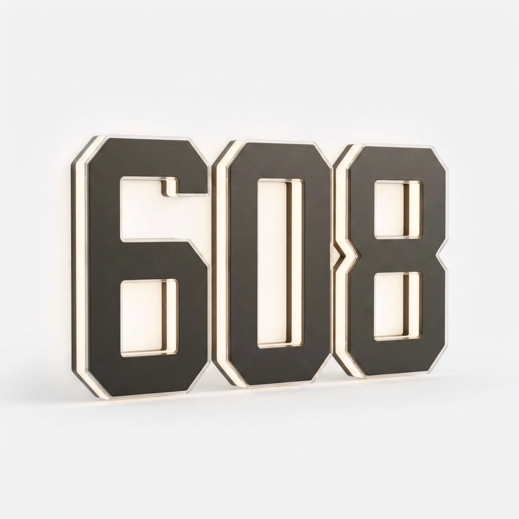 Solar backlit LED house number sign - product photo 11